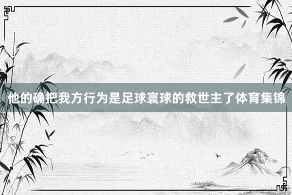 他的确把我方行为是足球寰球的救世主了体育集锦