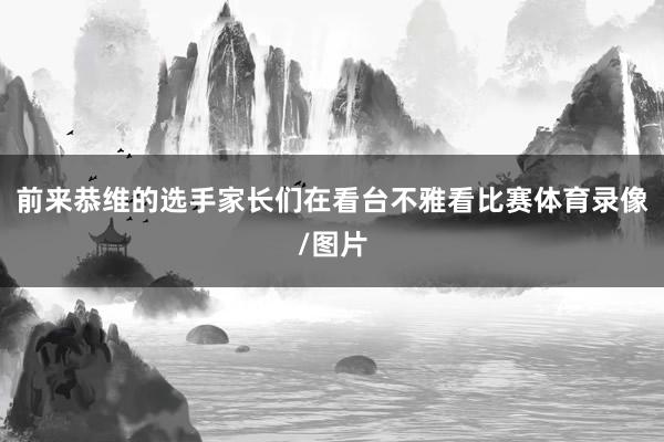 前来恭维的选手家长们在看台不雅看比赛体育录像/图片