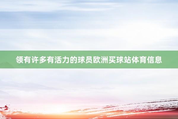 领有许多有活力的球员欧洲买球站体育信息