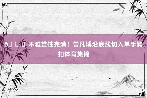 😍不雅赏性完满！曾凡博沿底线切入单手劈扣体育集锦