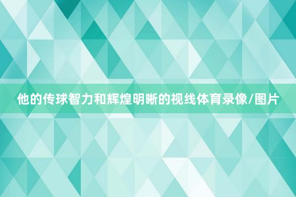 他的传球智力和辉煌明晰的视线体育录像/图片