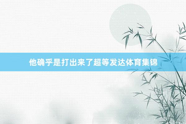 他确乎是打出来了超等发达体育集锦
