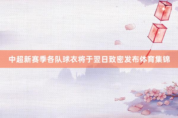 中超新赛季各队球衣将于翌日致密发布体育集锦