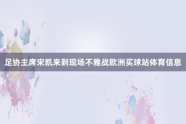 足协主席宋凯来到现场不雅战欧洲买球站体育信息