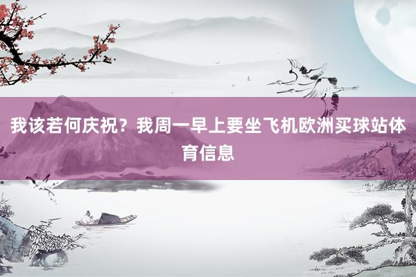 我该若何庆祝？我周一早上要坐飞机欧洲买球站体育信息