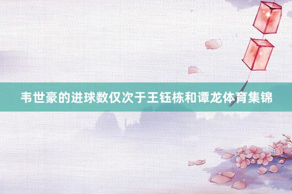 韦世豪的进球数仅次于王钰栋和谭龙体育集锦