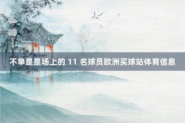 不单是是场上的 11 名球员欧洲买球站体育信息