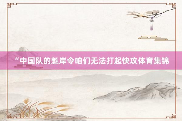 “中国队的魁岸令咱们无法打起快攻体育集锦