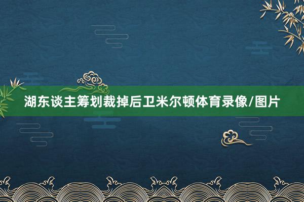 湖东谈主筹划裁掉后卫米尔顿体育录像/图片