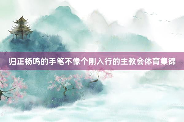 归正杨鸣的手笔不像个刚入行的主教会体育集锦