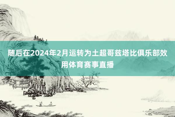 随后在2024年2月运转为土超哥兹塔比俱乐部效用体育赛事直播