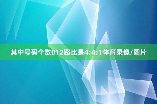 其中号码个数012路比是4:4:1体育录像/图片