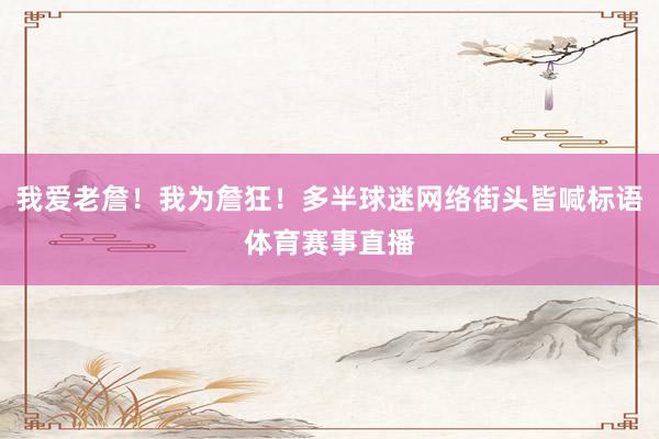 我爱老詹!我为詹狂!多半球迷网络街头皆喊标语体育赛事直播