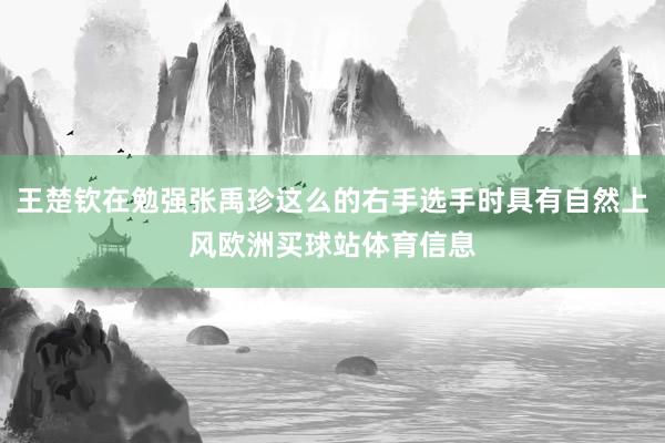 王楚钦在勉强张禹珍这么的右手选手时具有自然上风欧洲买球站体育信息