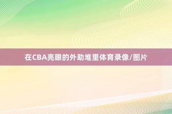 在CBA亮眼的外助堆里体育录像/图片