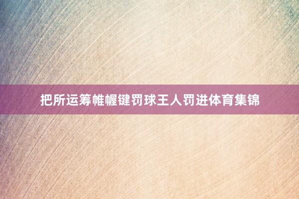 把所运筹帷幄键罚球王人罚进体育集锦