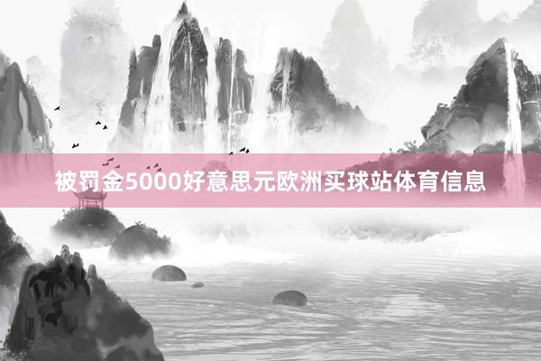 被罚金5000好意思元欧洲买球站体育信息