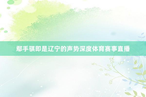 鄢手骐即是辽宁的声势深度体育赛事直播