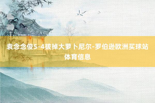 袁念念俊5-4拔掉大萝卜尼尔-罗伯逊欧洲买球站体育信息