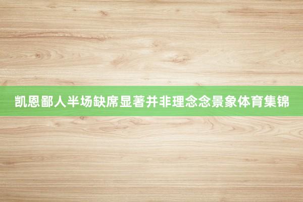 凯恩鄙人半场缺席显著并非理念念景象体育集锦