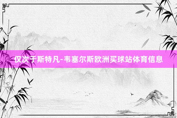 仅次于斯特凡-韦塞尔斯欧洲买球站体育信息