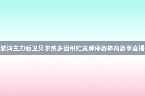 波鸿主力后卫贝尔纳多因积贮黄牌停赛体育赛事直播