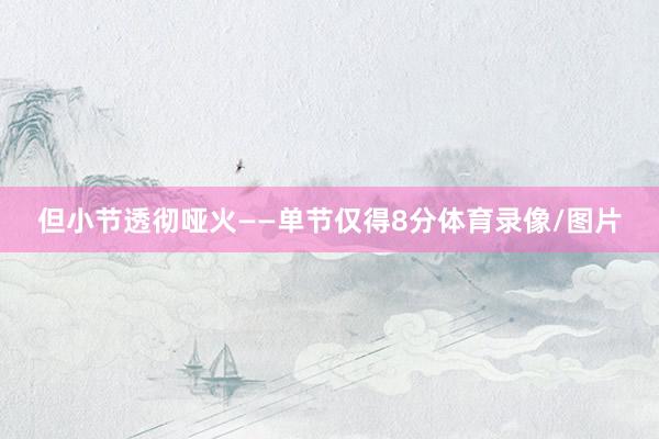 但小节透彻哑火——单节仅得8分体育录像/图片