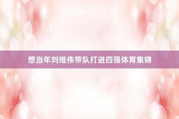 想当年刘维伟带队打进四强体育集锦