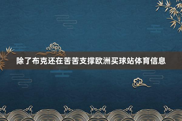 除了布克还在苦苦支撑欧洲买球站体育信息