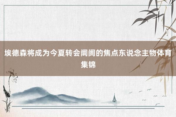 埃德森将成为今夏转会阛阓的焦点东说念主物体育集锦