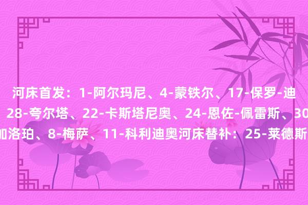 河床首发：1-阿尔玛尼、4-蒙铁尔、17-保罗-迪亚斯、21-阿库尼亚、28-夸尔塔、22-卡斯塔尼奥、24-恩佐-佩雷斯、30-马斯坦托诺、34-加洛珀、8-梅萨、11-科利迪奥河床替补：25-莱德斯马、6-佩泽拉、16-布斯托斯、20-卡斯科、2-加托尼、13-劳塔罗-里维罗、26-伊纳西奥-费尔南德斯、29-阿利恩德罗、5-克拉内维特尔、10-兰奇尼、18-贡萨洛-马丁内斯、7-罗哈斯、38-苏比亚布雷、9-博尔哈、19-塔皮亚蒙特雷首发：1-安德拉达、3-阿尔蒂加、14-埃里克-阿吉雷、33-斯特凡-梅迪纳、93-拉莫斯、10-卡纳莱斯、6-德奥萨、30-豪尔赫-罗德里格兹、7-加梅-博特拉梅、17-赫苏斯-科罗纳、29-奥坎波斯蒙特雷替补：22-路易斯-卡德纳斯、77-梅莱、4-古兹曼、32-利昂纳、21-路易斯-雷耶斯、23路易斯-桑切斯、5-查韦斯、8-奥利弗-托雷斯、5-安布里兹、19-科尔蒂佐、37-伊克尔、20-阿图罗-冈萨雷斯、16-约翰-罗哈斯、11-阿尔瓦拉多、31-德拉罗萨    欧洲买球站体育信息