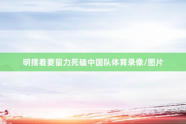 明摆着要留力死磕中国队体育录像/图片