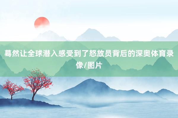 蓦然让全球潜入感受到了怒放员背后的深奥体育录像/图片