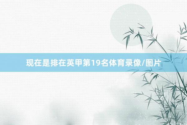 现在是排在英甲第19名体育录像/图片