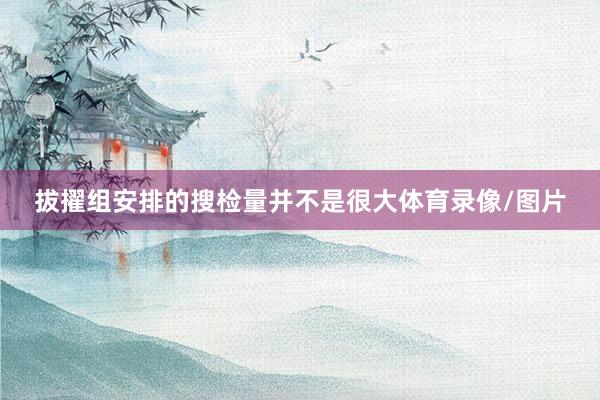 拔擢组安排的搜检量并不是很大体育录像/图片