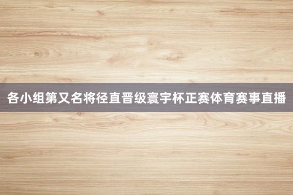 各小组第又名将径直晋级寰宇杯正赛体育赛事直播