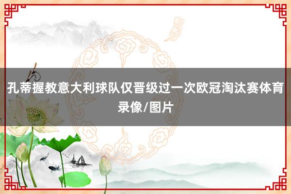 孔蒂握教意大利球队仅晋级过一次欧冠淘汰赛体育录像/图片
