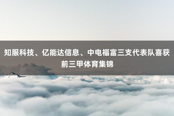 知服科技、亿能达信息、中电福富三支代表队喜获前三甲体育集锦