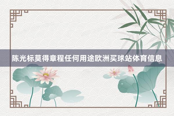 陈光标莫得章程任何用途欧洲买球站体育信息