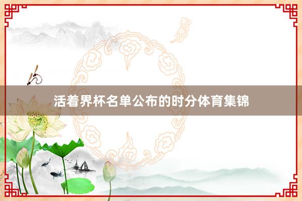 活着界杯名单公布的时分体育集锦