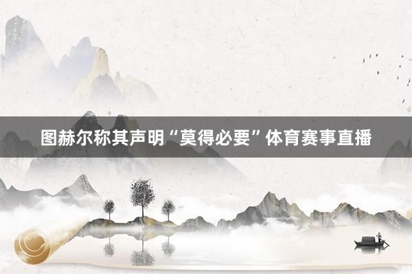 图赫尔称其声明“莫得必要”体育赛事直播
