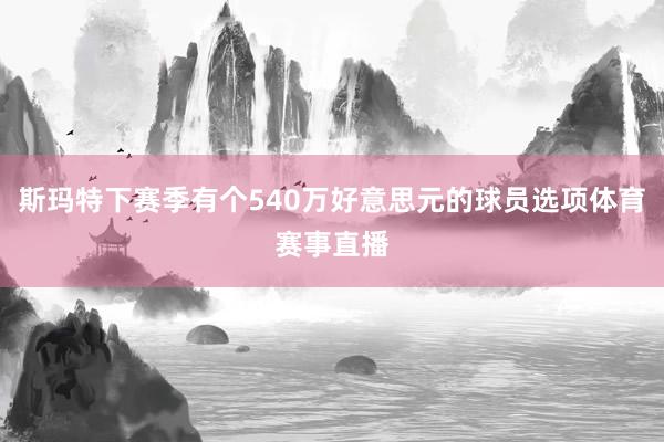 斯玛特下赛季有个540万好意思元的球员选项体育赛事直播