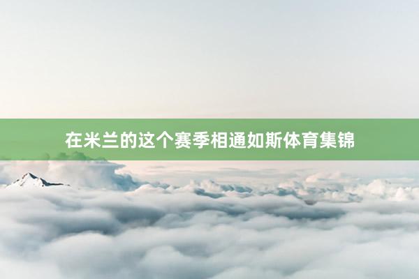 在米兰的这个赛季相通如斯体育集锦